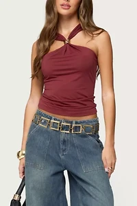 Edikted Cielle Wide Strap Gathered Top