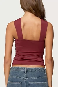 Edikted Cielle Wide Strap Gathered Top
