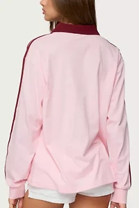 Edikted Brooklyn Contrast Oversized Polo Top
