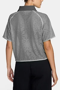Nike Sportswear Street Semi-Sheer Lace Short Sleeve Polo Top