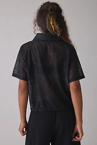 Nike Sportswear Street Semi-Sheer Lace Short Sleeve Polo Top