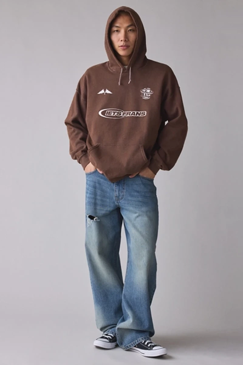 iets frans… Embroidered Sports Logo Hoodie Sweatshirt