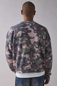 Camo Allover Print Crew Neck Sweatshirt