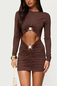Edikted Nia Cutout Pendant Mini Dress