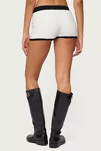 Edikted Mara Contrast Textured Knit Shorts