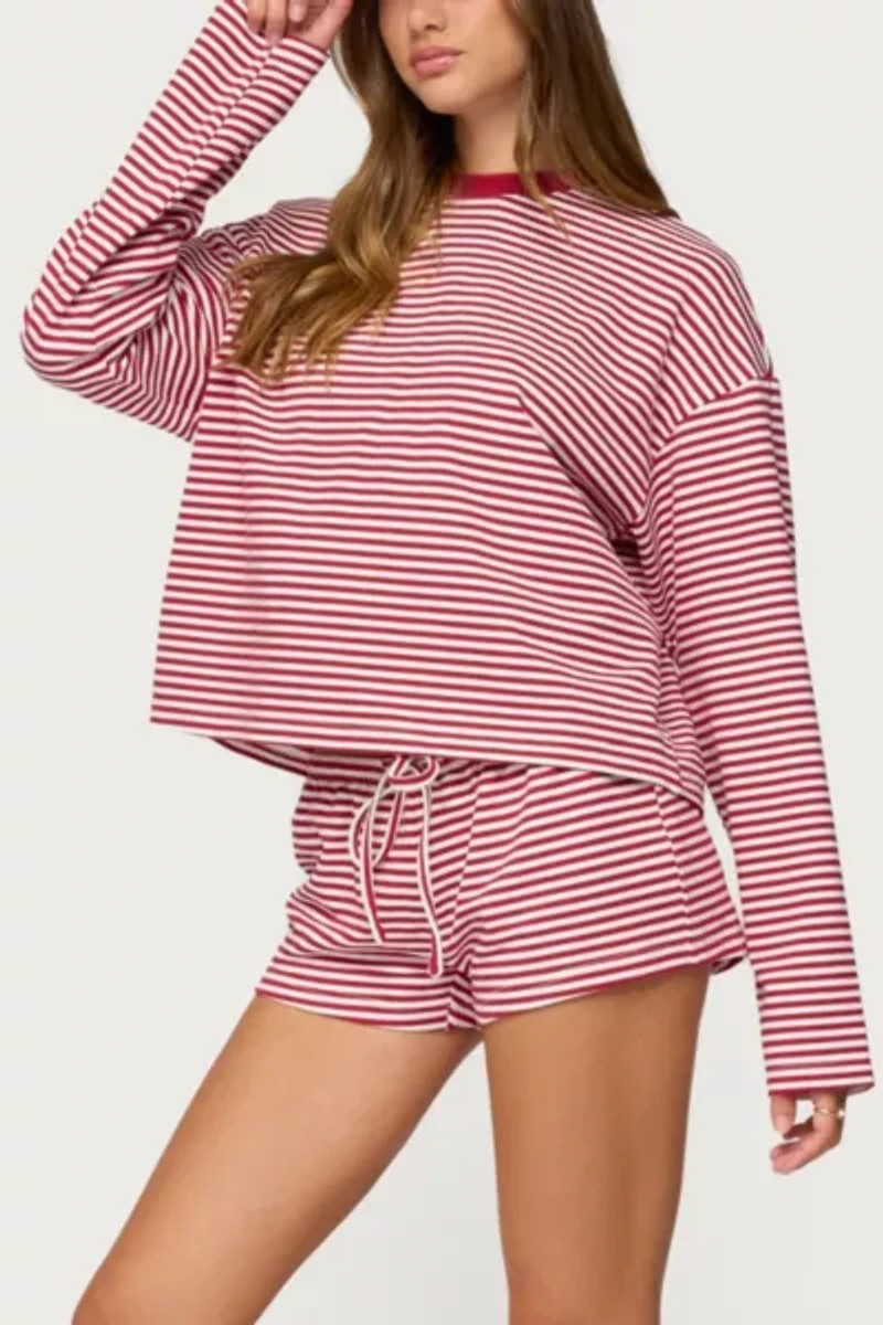 Edikted Jaine Striped Drawstring Shorts