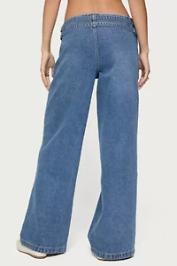 Edikted Livia Double Belt Low Rise Jeans