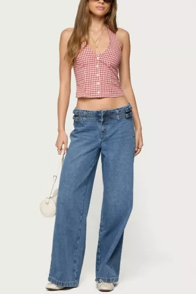 Edikted Livia Double Belt Low Rise Jeans
