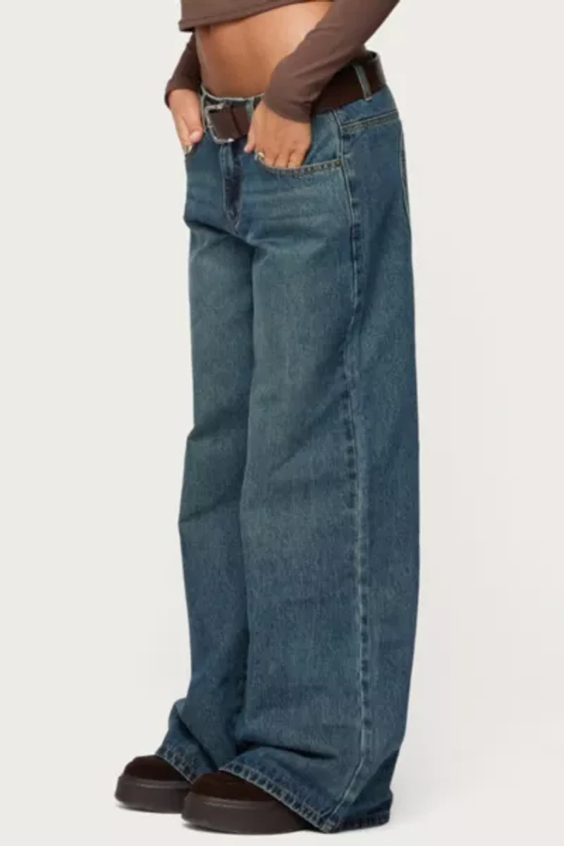 Edikted Heartly Low Rise Straight Leg Jeans
