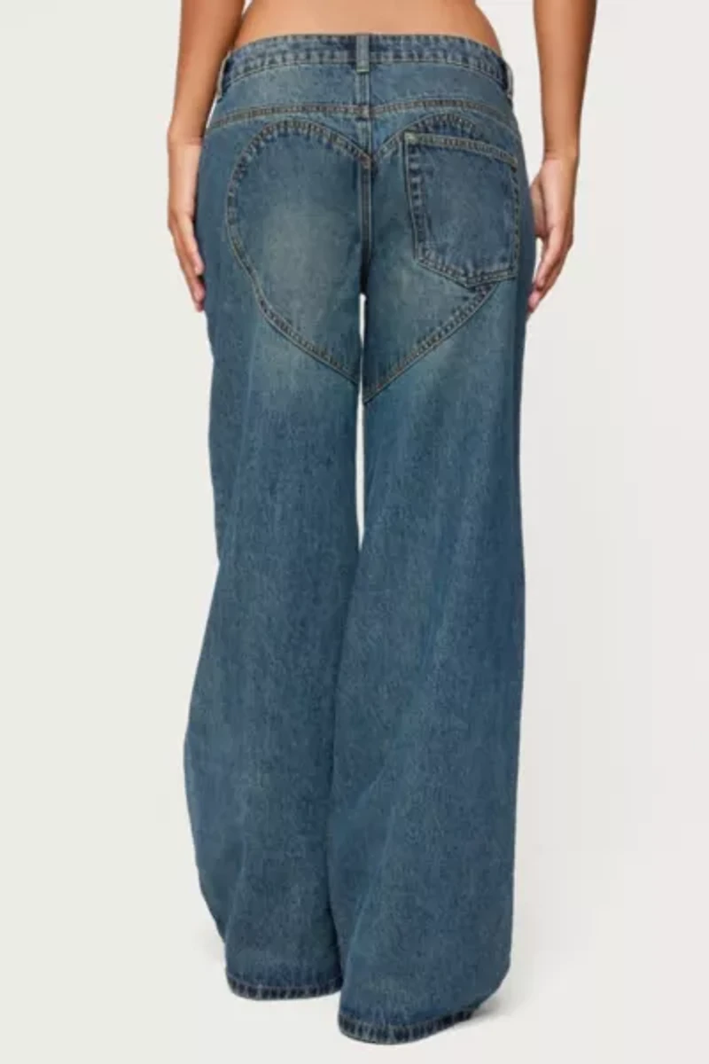 Edikted Heartly Low Rise Straight Leg Jeans