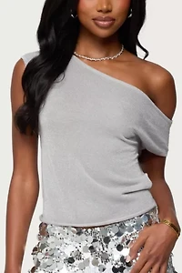 Edikted Holly Glitter Off Shoulder Top