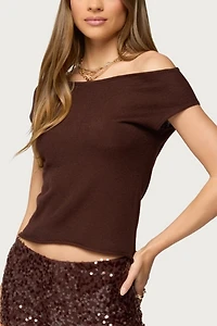 Edikted Holly Glitter Off Shoulder Top