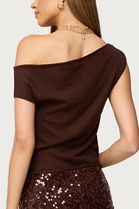 Edikted Holly Glitter Off Shoulder Top