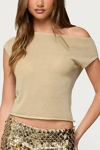 Edikted Holly Glitter Off Shoulder Top