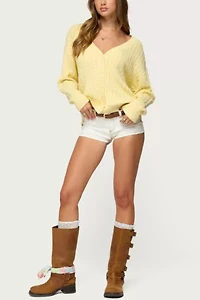 Edikted Francine Oversized V Neck Cardigan