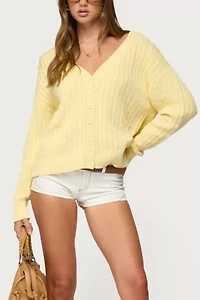 Edikted Francine Oversized V Neck Cardigan