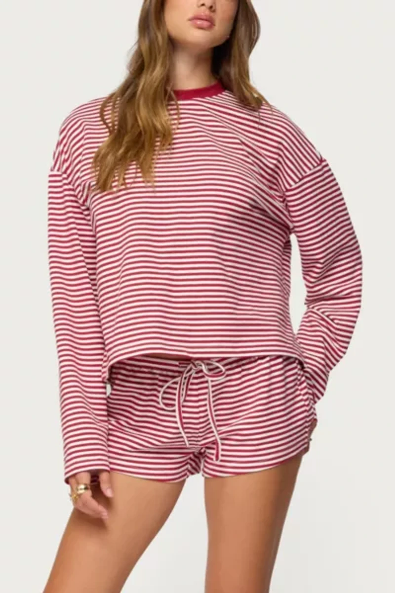 Edikted Jainee Striped Long Sleeve T Shirt