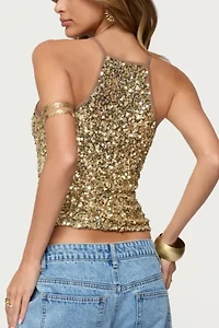 Edikted Pasha Sequin Tank Top