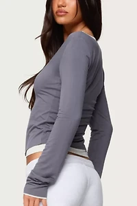 Edikted Orella Contrast Layered Long Sleeve Top