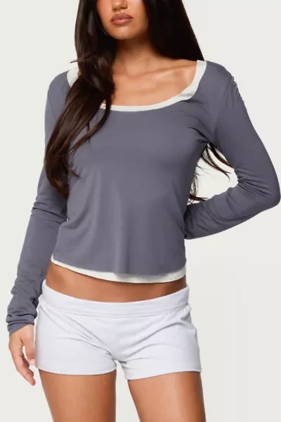 Edikted Orella Contrast Layered Long Sleeve Top