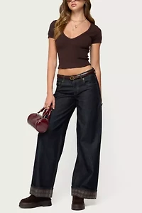 Edikted Theresa V Neck Knit Top