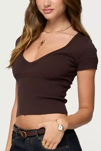 Edikted Theresa V Neck Knit Top
