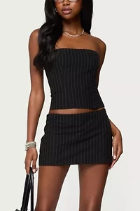 Edikted Maeve Pinstripe Strapless Corset