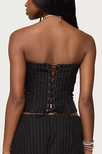 Edikted Maeve Pinstripe Strapless Corset