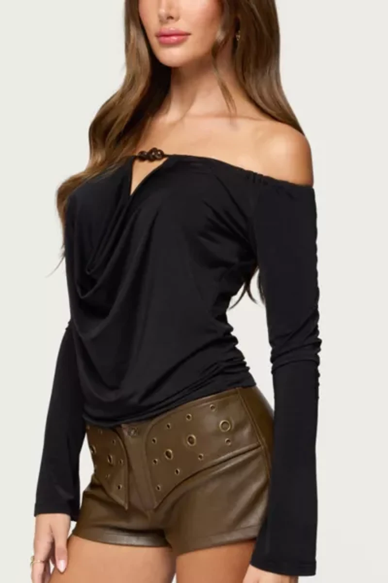 Edikted Kezya Draped Off Shoulder Top