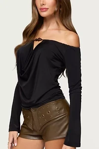 Edikted Kezya Draped Off Shoulder Top