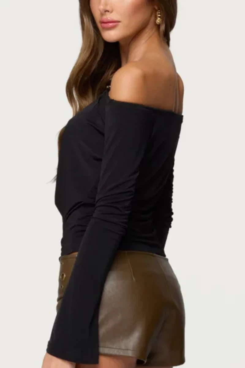 Edikted Kezya Draped Off Shoulder Top