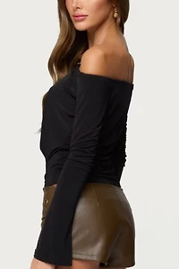 Edikted Kezya Draped Off Shoulder Top