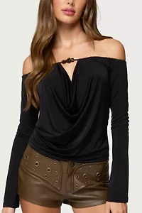 Edikted Kezya Draped Off Shoulder Top
