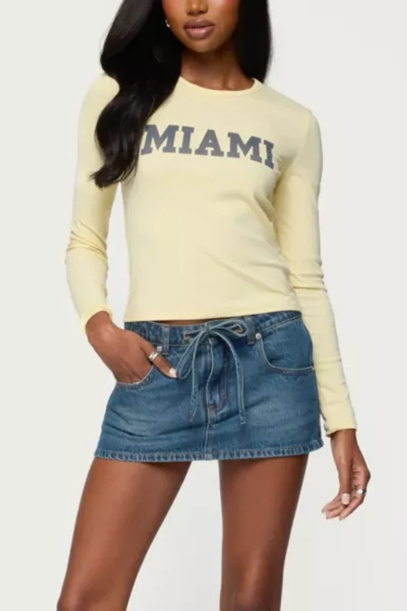 Edikted Miami Girl Long Sleeve T Shirt