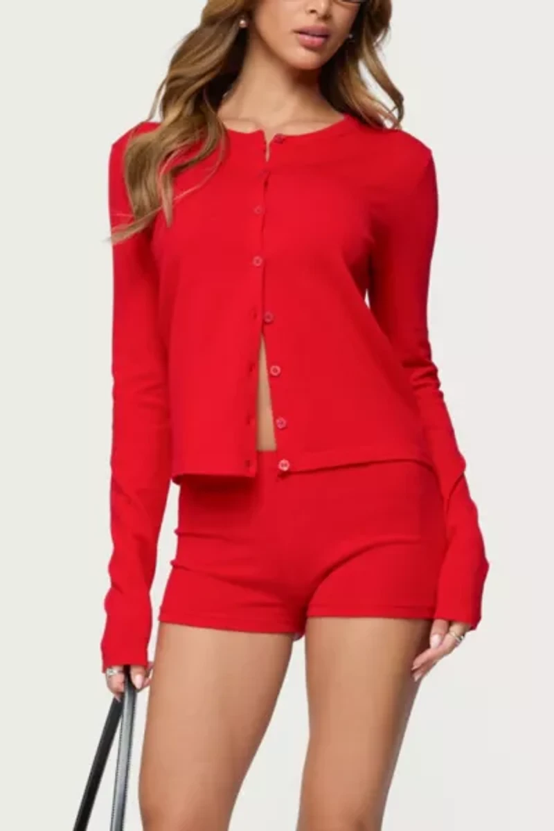 Edikted Maycee Button Up Knit Cardigan