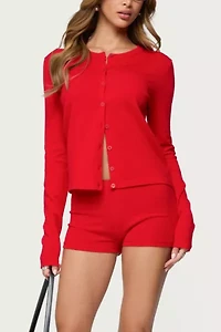 Edikted Maycee Button Up Knit Cardigan