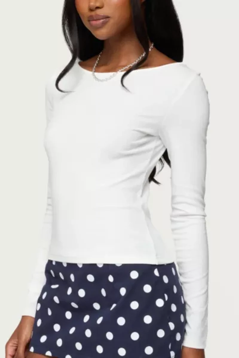 Edikted Savi Boat Neck Long Sleeve Top