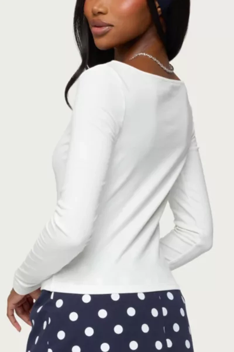 Edikted Savi Boat Neck Long Sleeve Top