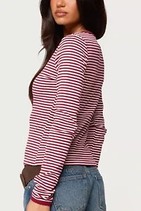 Edikted Rayla Striped Button Up Top