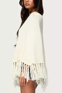 Edikted Kamila Fringe Knit Poncho