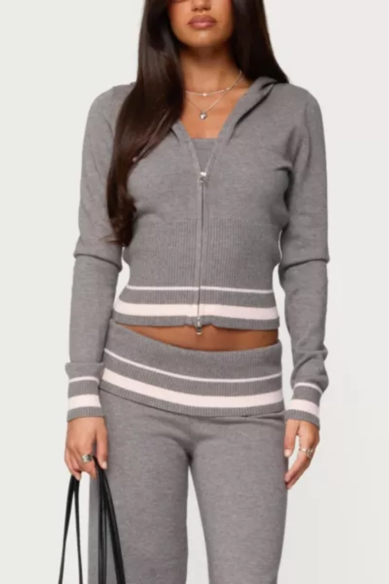 Edikted Kaliya Stripey Strapless Knit Top