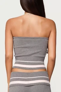 Edikted Kaliya Stripey Strapless Knit Top
