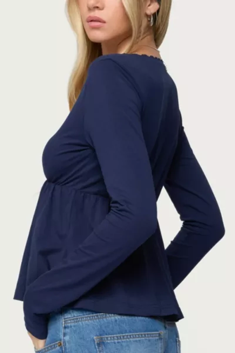 Edikted Kenzie Long Sleeve Babydoll Top