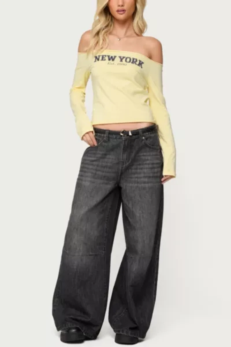 Edikted New York Babe Off Shoulder Top