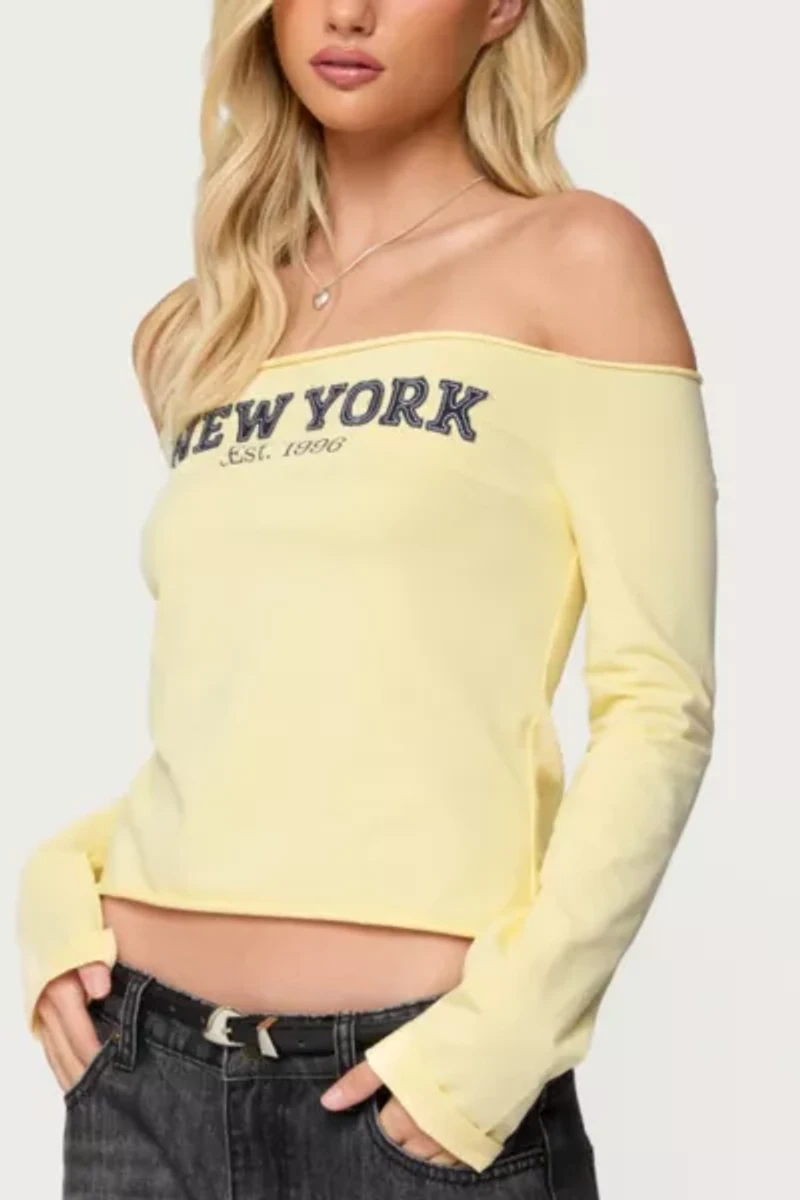 Edikted New York Babe Off Shoulder Top