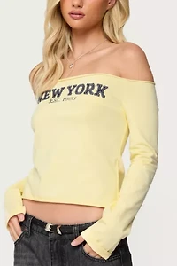 Edikted New York Babe Off Shoulder Top