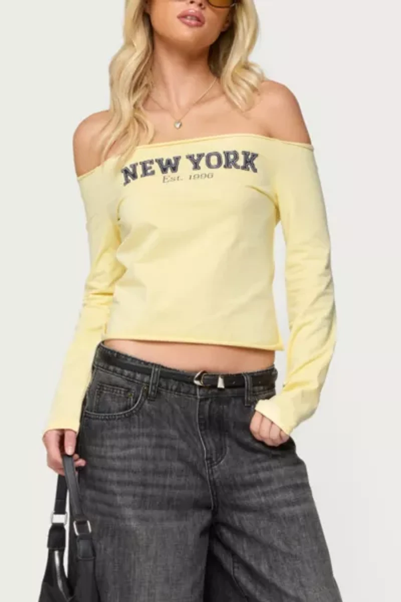 Edikted New York Babe Off Shoulder Top