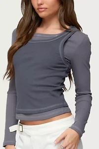 Edikted Zane Contrast Layered Long Sleeve Top
