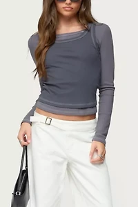 Edikted Zane Contrast Layered Long Sleeve Top