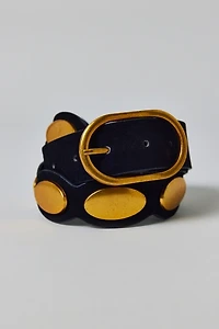 Boho Oval Studded Leather Belt